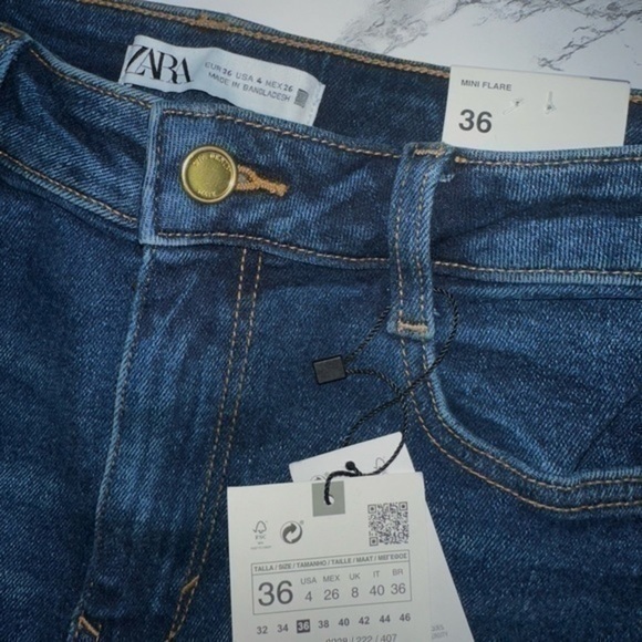 NWT Zara Z1975 High Rise Mini Flare Jeans - Picture 14 of 15
